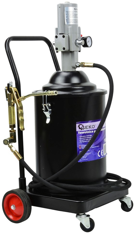 MÄÄRDEPRITSI KOMPLEKT ANUMAGA 16L. PNEUM. PUMBAGA. RATASTEGA. 4M VOOLIK GEKO