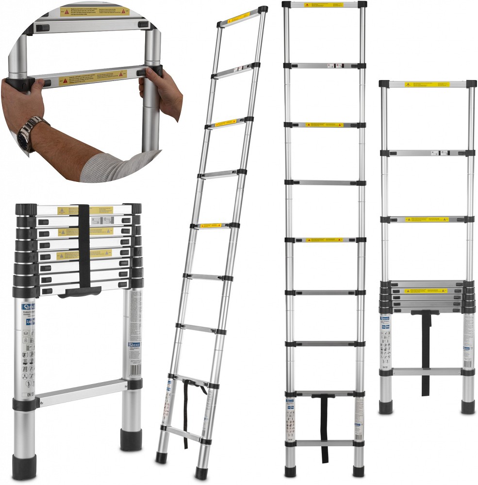 ALUMIINIUM TELESKOOPREDEL 9 ASTMEGA. 740-2600MM. MAX 150KG GEKO