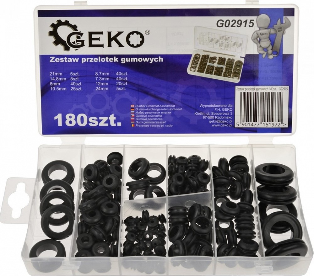 180-OS. LÄBIVIIGU KUMMIRÕNGASTE KOMPLEKT GEKO