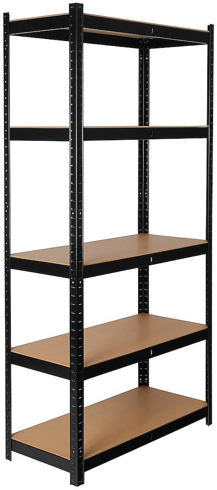 LAORIIUL MUST 1800X900MM. METALL. SÜGAVUS 400MM. 5-RIIULIGA. MAX 265KG / RIIUL GEKO