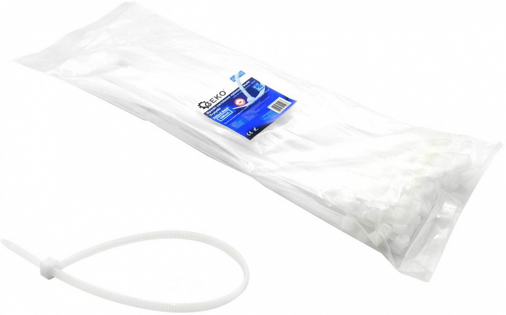 JUHTMEVITS "NYLON" 7.6X300MM VALGE 100TK GEKO