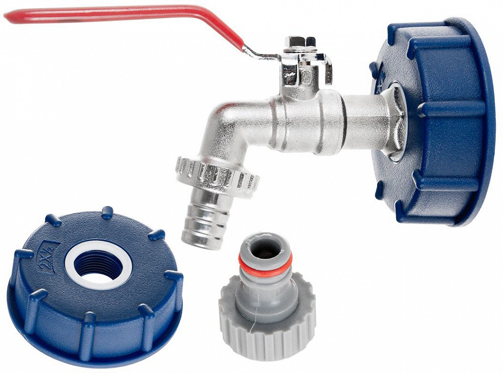 IBC ADAPTER S60*6 + 1 / 2" KRAAN. 3 / 4" VÄLISKEERMEGA GEKO