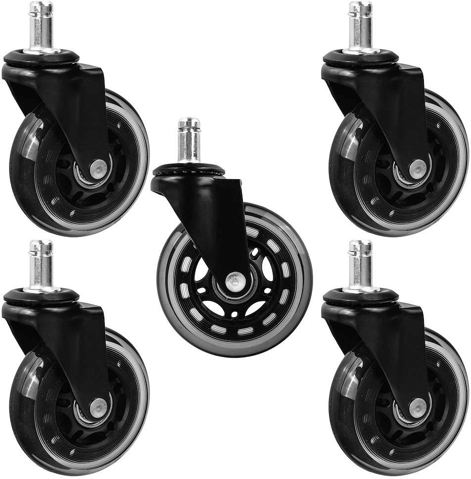 5-OS. KUMMIST RATTAD KONTORITOOLILE 75MM. MAX 225KG GEKO