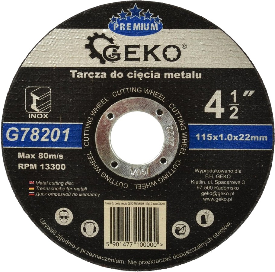 LÕIKEKETAS METALLILE / TERASELE 115X1X22.2MM PREMIUM GEKO