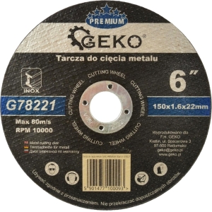 LÕIKEKETAS METALLILE / TERASELE 150X1.6X22.2MM PREMIUM GEKO