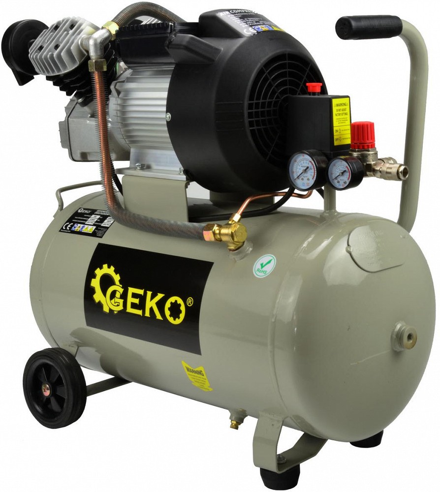 KOLBKOMPRESSOR 50L PAAK. 8BAR. 2.2KW 230V GEKO