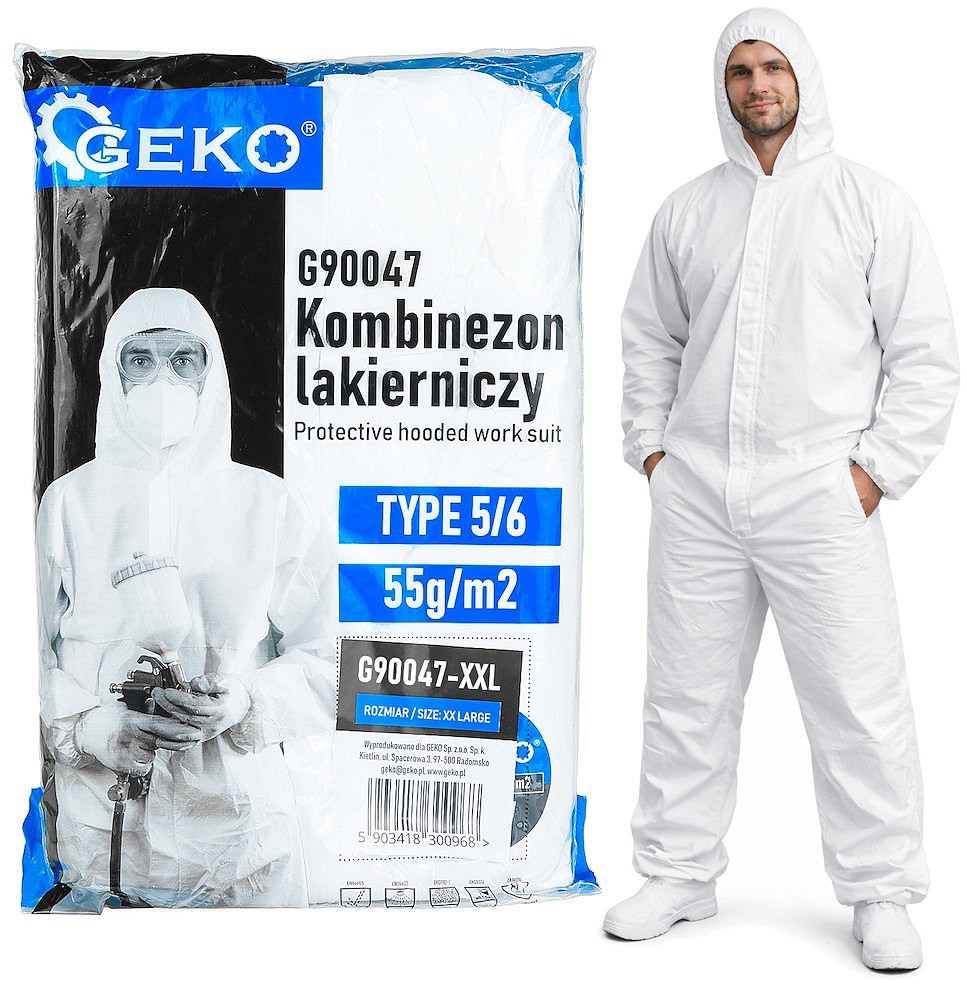 KAITSEÜLIKOND KAPUUTSIGA 55GSM. TYPE-5 / 6. XXL GEKO