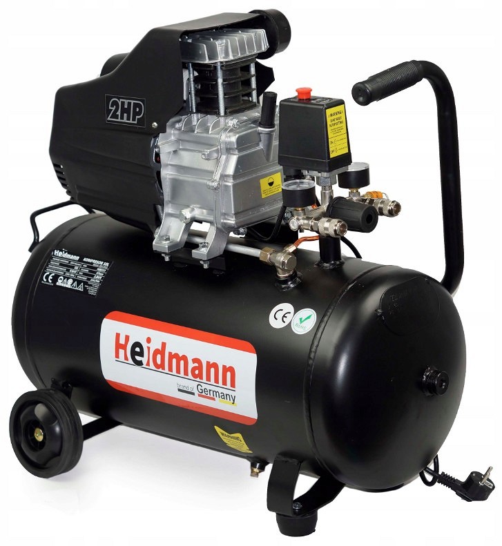 KOLBKOMPRESSOR 50L PAAK. 8BAR. 220L / MIN 230V HEIDMANN