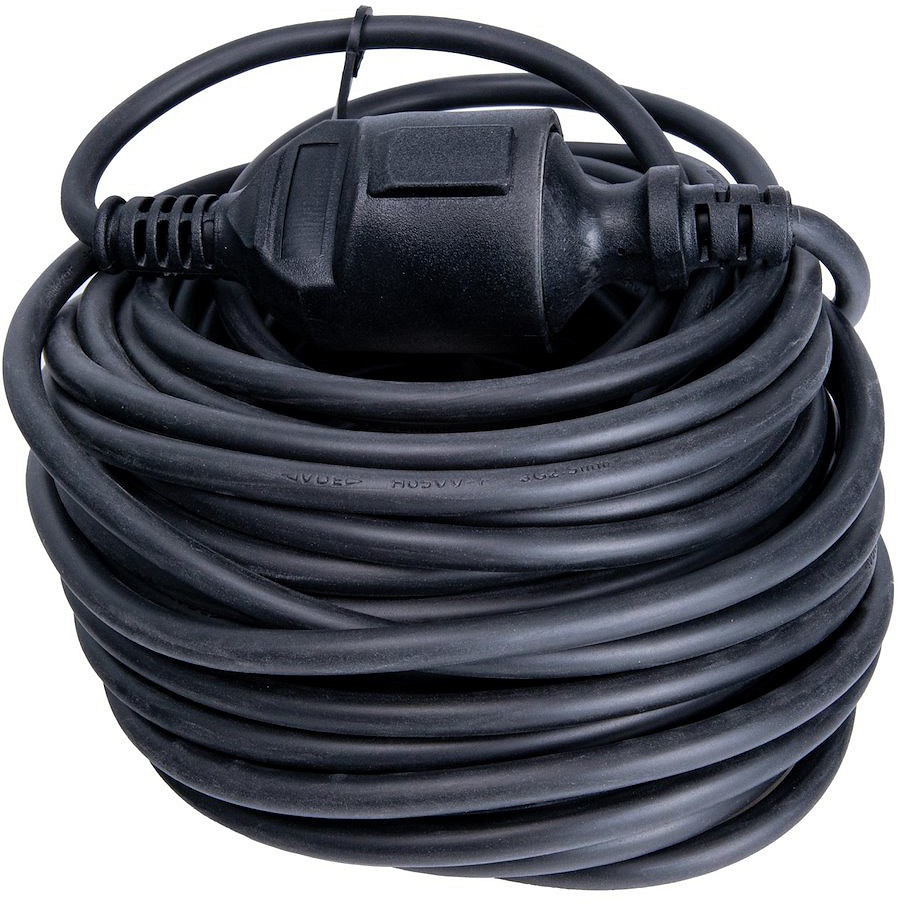 PIKENDUSJUHE RULLIS (JÄTKU) 20M 3X2.5MM2 /  IP44. 16A KELTIN