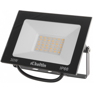 230V SMD LED PROZEKTOR 30W 4500K 140X100MM NEUTRAALNE VALGUS. MUST IP66 KELTIN