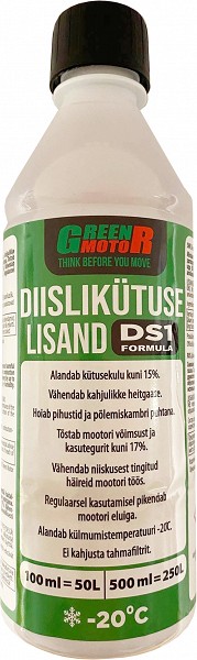 DIISLIKÜTUSE LISAND "GREEN MOTOR DS1" 500ML - 250 LIITRILE