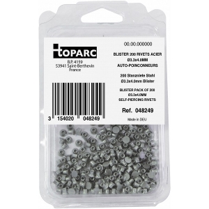 200 SELF PIERCING STEEL RIVETS STEEL Ø3.3X4.0MM - BLISTER PACK