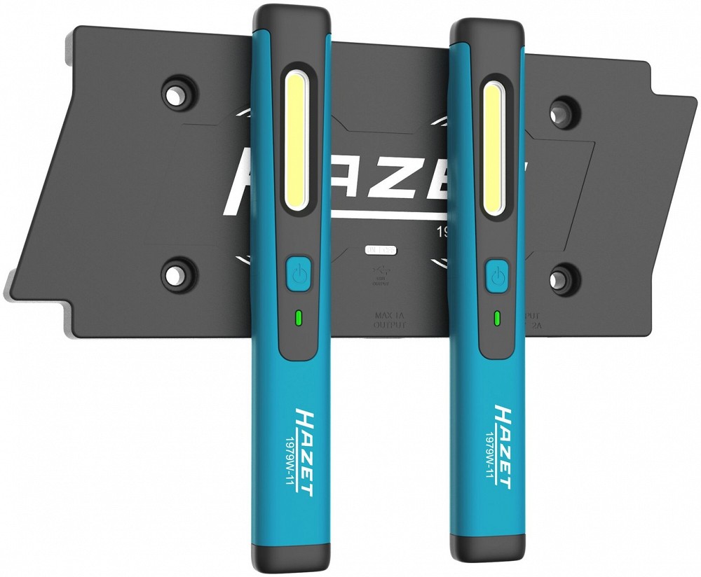 3-OS. KOMPL. 2X LED KANDELAMP + JUHTMEVABA LAADIMISE PLAAT HAZET