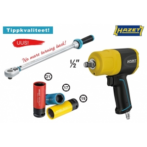 1 / 2" MOMENTVÕTI 60-320NM + LÖÖKMUTRIKEERAJA 9012SPC-2 + VELJEPADRUNID HAZET