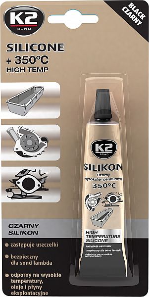 K2 SILICONE BLACK SILIKOONHERMEETIK MUST +350°C 21G / TUUB