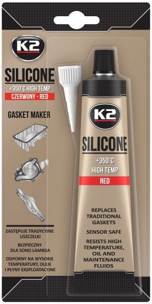 K2 SILICONE RED SILIKOONHERMEETIK PUNANE +350°C 85G / TUUB