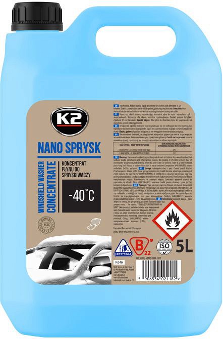 K2 NANO SPRYSK -40°C KLAASIPESU NANOOSAKESTEGA 5L (ETANOOL) TALVINE