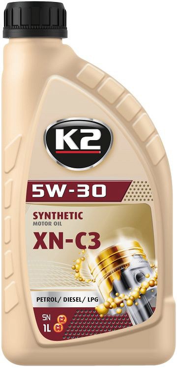K2 5W30 SYNTHETIC XN C2 / C3. BMW LL-04. MB 229.31. 229.51. DEXOS2. VW 505 01 505 00 1L (TÄISSÜNT.)