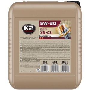 K2 5W30 SYNTHETIC XN C2 / C3. BMW LL-04. MB 229.31. 229.51. DEXOS2. VW 505 01 505 00 20L (TÄISSÜNT.)