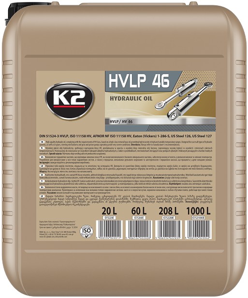 K2 HV 46 HÜDRAULIKA ÕLI  /  HÜDROÕLI 20L HVLP 51524 / 3