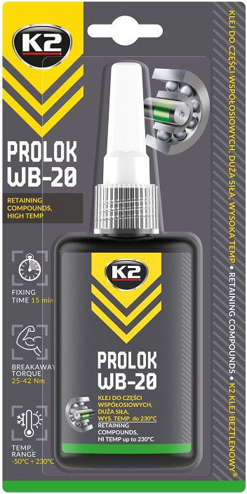 K2 PROLOK WB-20 RETAINING COMPOUNDS HIGH TEMP ROHELINE LAAGRILIIM 50ML
