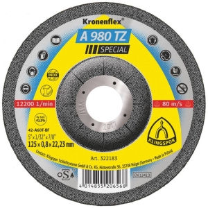 LÕIKEKETAS 125X0.8X22.23MM NÕGUS "KRONENFLEX" A980TZ. RST / METALL KLINGSPOR