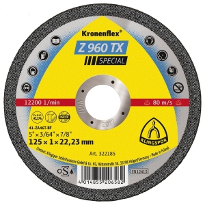 LÕIKEKETAS 125X1X22.23MM "KRONENFLEX" Z960TX. RST / METALL KLINGSPOR