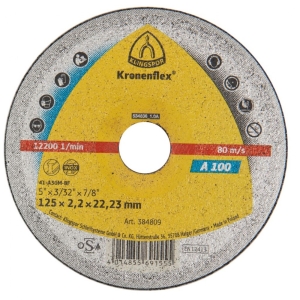 LÕIKEKETAS 125X1X22.23MM A100. TERAS / METALL / ROOSTEVABA KLINGSPOR