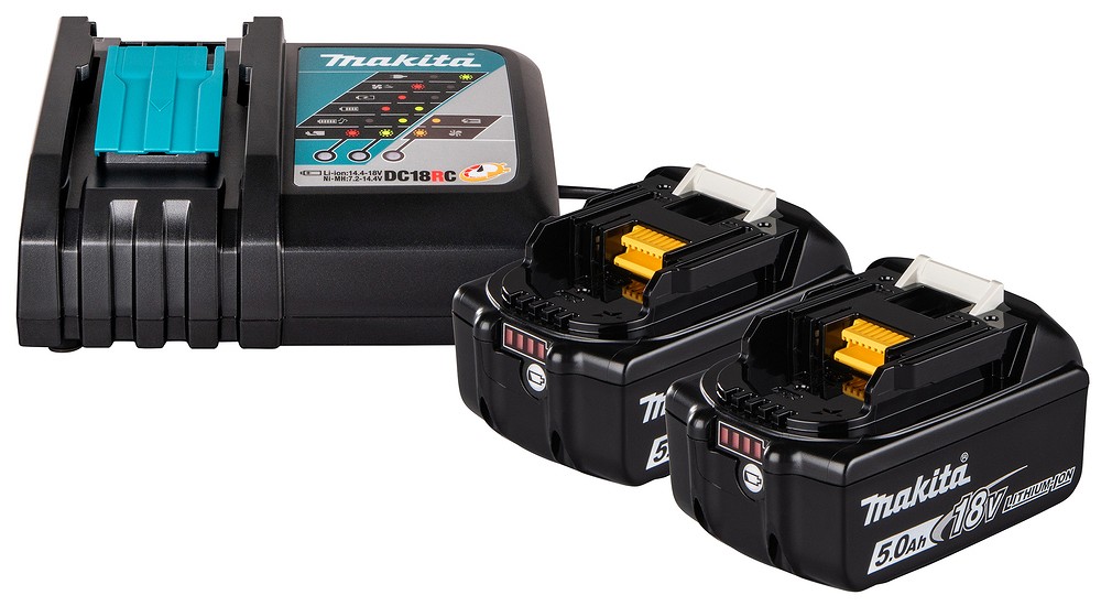 VARUAKUDE JA LAADIJA KOMPLEKT 2TK 5.0AH 18V. DC18RC MAKITA