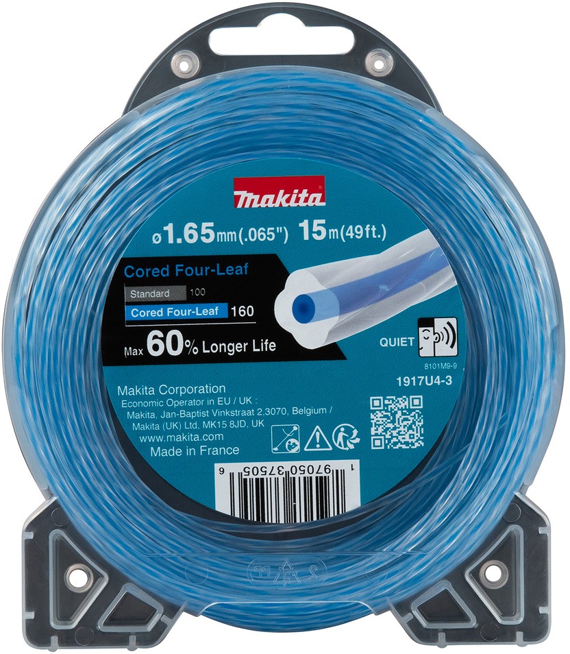 TRIMMERIJÕHV 1.65X15M. SÜDAMIKUGA RISTIKHEINAKUJULISE LÕIKEPINNAGA MAKITA