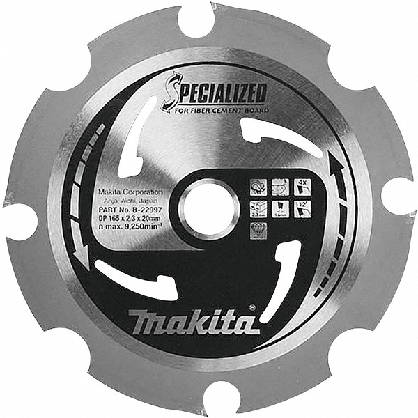 SAEKETAS 165X20X2.3 MM 4T. 12° TSEMENTLAASTPLAADID MAKITA