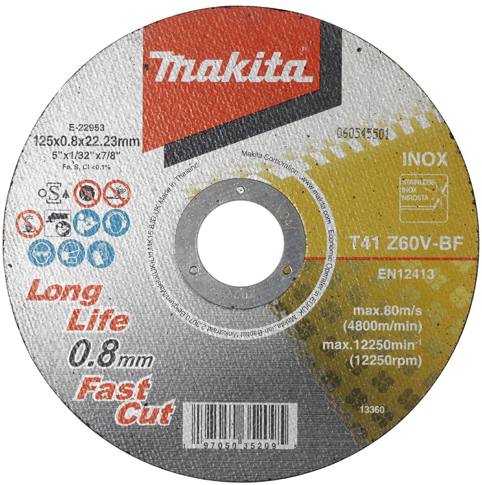 LÕIKEKETAS 125X0.8MM Z60U-BF. RST / METALL MAKITA