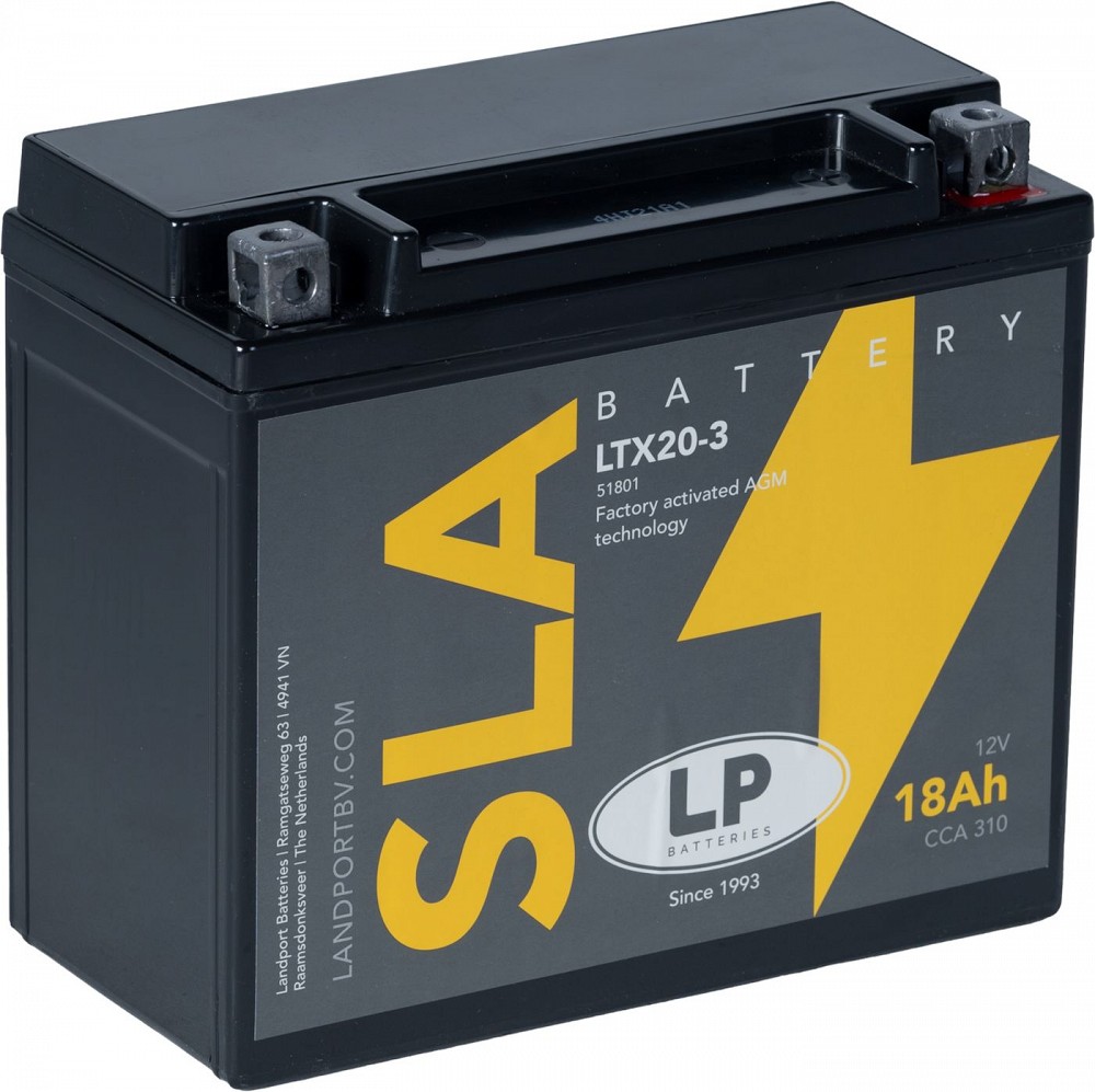 LANDPORT 18AH SLA (AGM) YTX20L-BS MOTOAKU 175X87X155MM 310A - / +