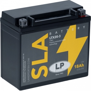 LANDPORT 18AH SLA (AGM) YTX20L-BS MOTOAKU 175X87X155MM 310A - / +