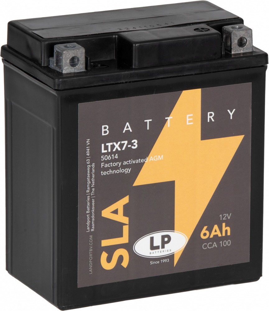 LANDPORT 6AH SLA(AGM) YTX7L-BS MOTOAKU 113X70X130MM 100A + / -