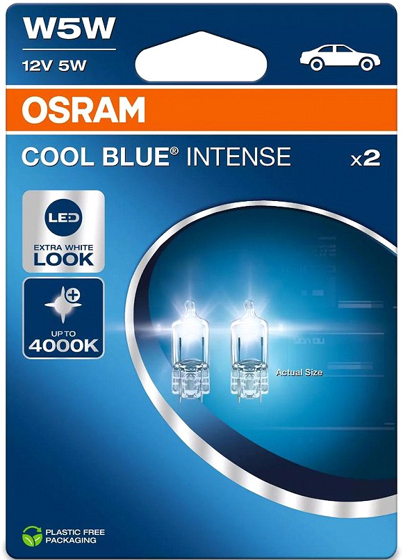 12V T10 PIRN 5W W2.1X9.5D W5W 4000K COOL BLUE INTENSE BLISTER 2TK OSRAM