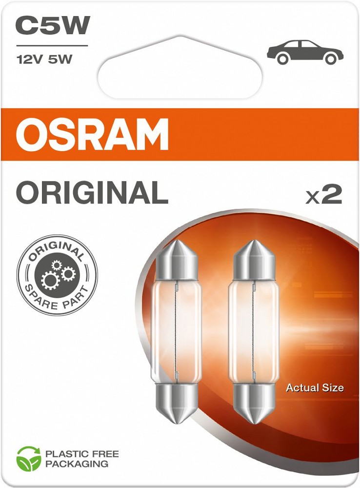 12V SV8.5-8 PIRN 5W 36MM C5W ORIGINAL BLISTER 2TK OSRAM