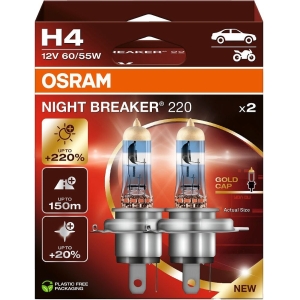 12V H4 PIRN 60 / 55W P43T NIGHT BREAKER +220% 2HB 2TK OSRAM