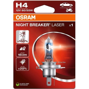 12V H4 PIRN 60 / 55W P43T NIGHT BREAKER LASER II +150% BLISTER 1TK OSRAM