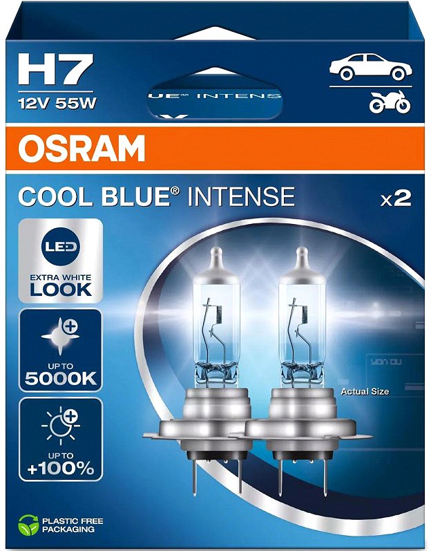 12V H7 PIRN 55W +100% 5000K COOL BLUE INTENSE 2TK OSRAM