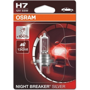 12V H7 PIRN 55W PX26D NIGHT BREAKER SILVER +100% BLISTER 1TK OSRAM
