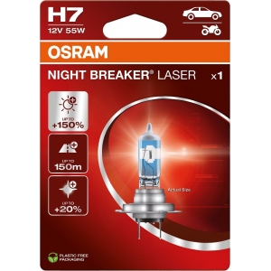 12V H7 PIRN 55W PX26D NIGHT BREAKER LASER II +150% BLISTER 1TK OSRAM