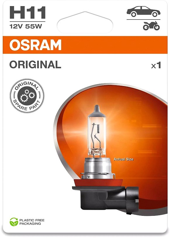 12V H11 PIRN 55W PGJ19-2 ORIGINAL BLISTER 1TK OSRAM