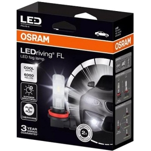 12V H8 / H11 / H16 LED PIRNIDE KOMPLEKT 8.2W PGJ19-X 6000K 2TK OSRAM