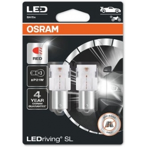 12V BA15S LED PIRN 1.4W P21W PUNANE LEDRIVING SL BLISTER 2TK OSRAM