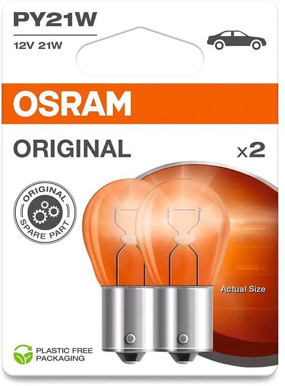 12V BAU15S PIRN 21W PY21W KOLLANE ORIGINAL BLISTER 2TK OSRAM