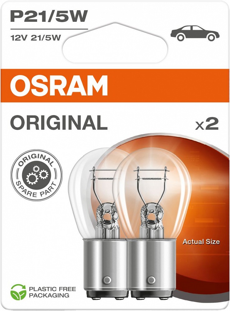 12V BAY15D PIRN 21 / 5W P21 / 5W ORIGINAL BLISTER 2TK OSRAM