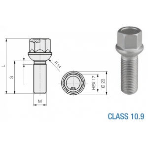 POLT PK14X1.50 / 45 / 17 (PK / R14. P64. CH17) ISO 10.9. GEOMET