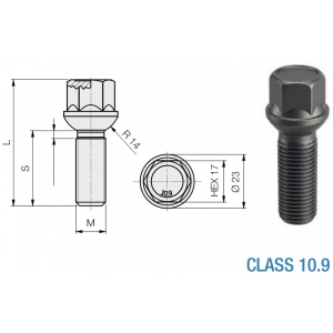 POLT PK14X1.50 / 55 / 17 (PK / R14. P74.4. CH17) ISO 10.9. ZN-NI. MUST