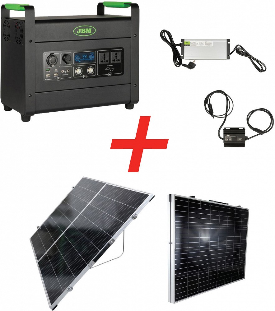 MOBIILNE SOLARGENERAATOR 230V ENERGIAJAAM "POWER STATION" 1920WH / 48V. 40AH JBM